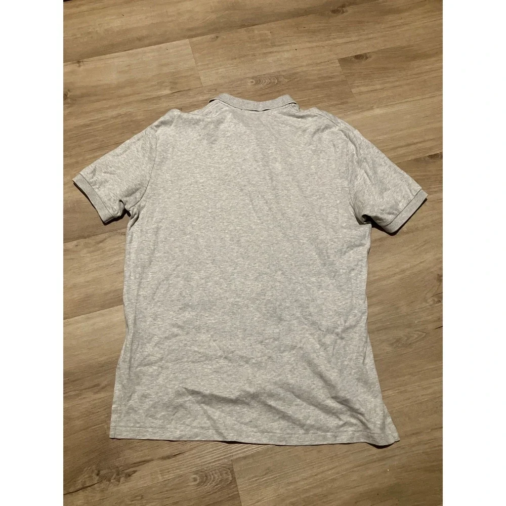 Polo Ralph Lauren Mens Large Grey Short Sleeve 100% Cotton Pony Logo Polo Shirt